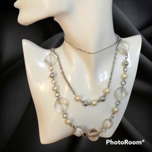 3/$30 Prism Disco Ball Beaded Layered Chain Necklace